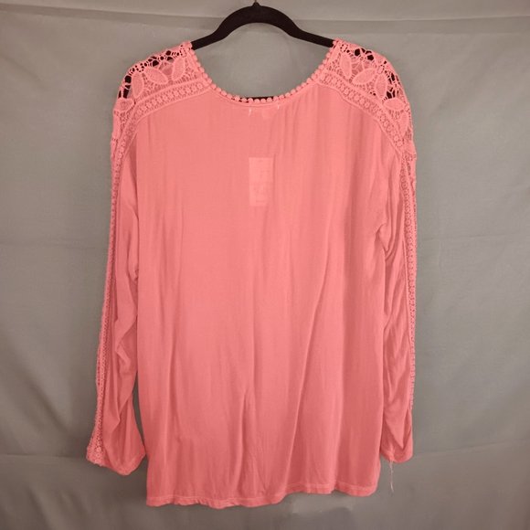 WOMEN'S RUST EMBROIDERED LONG SLEEVE SHIRT, NWT ADORABLE! - Picture 3 of 4